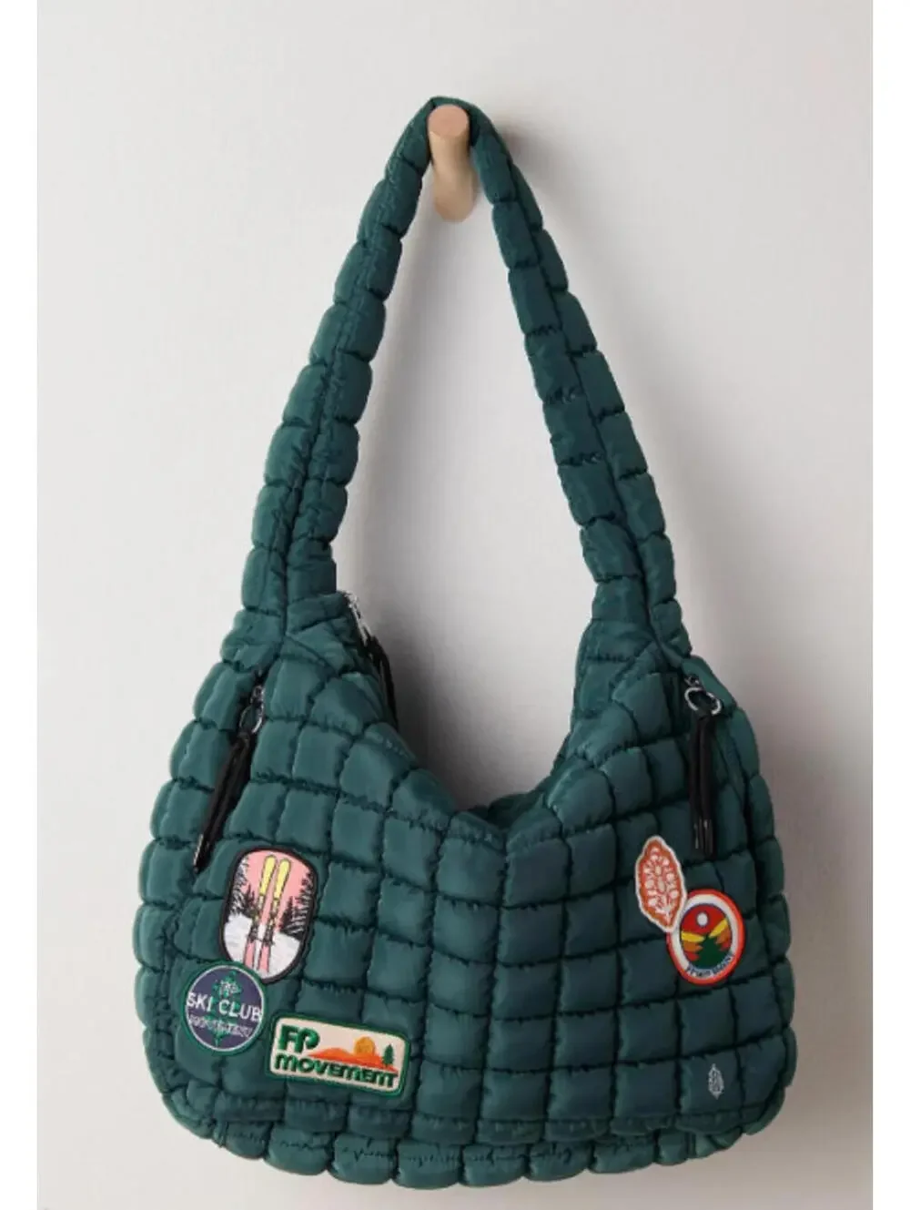 Brand new Free People Quilted Teal Patchwork Shoulder Bag - Picture 1 of 4